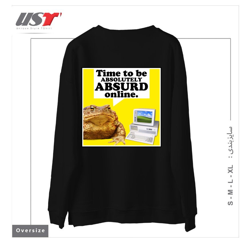 طرح ABSURD ONLINE سوییشرت اورسایزرنگ مشکی