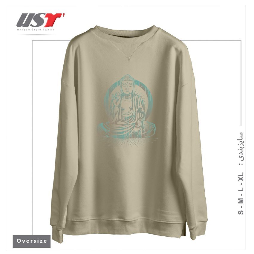 سوییشرت اورسایز طرح VINTAGE BUDDHA