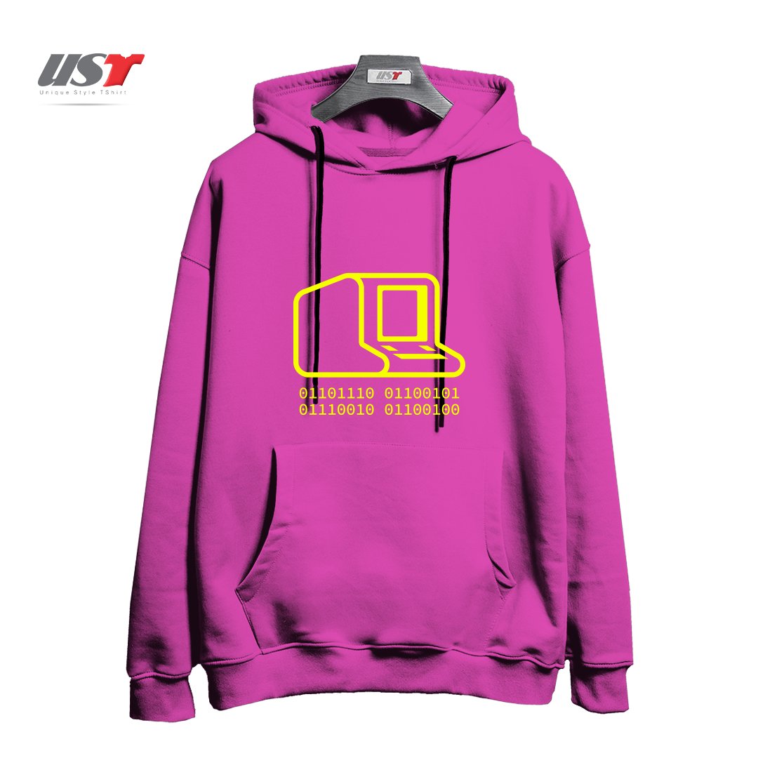 طرح ANALOG GEEK5454 هودی اورسایزرنگ صورتی