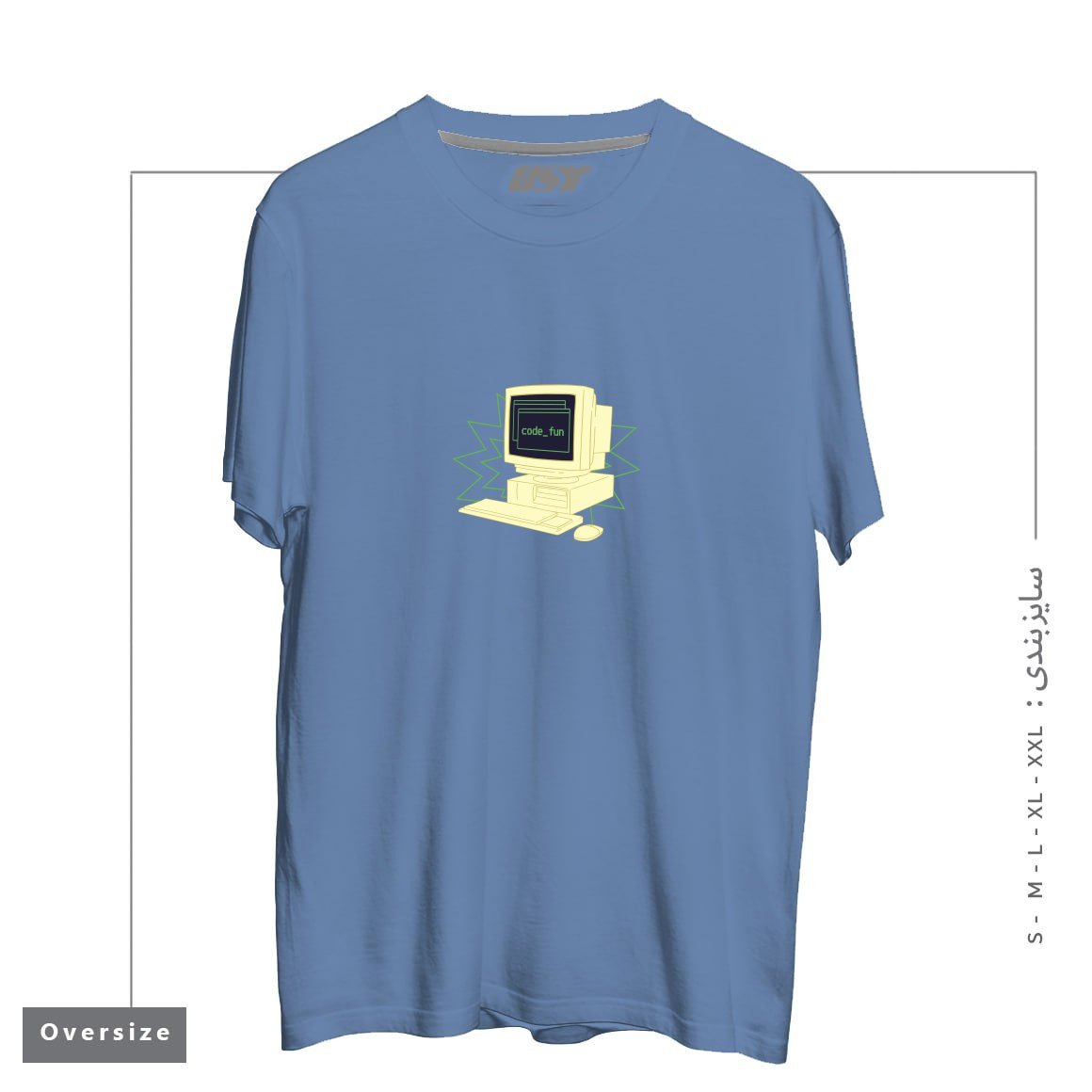 طرح COMPUTER CODING241415 تیشرت اورسایزرنگ آبی نفتی