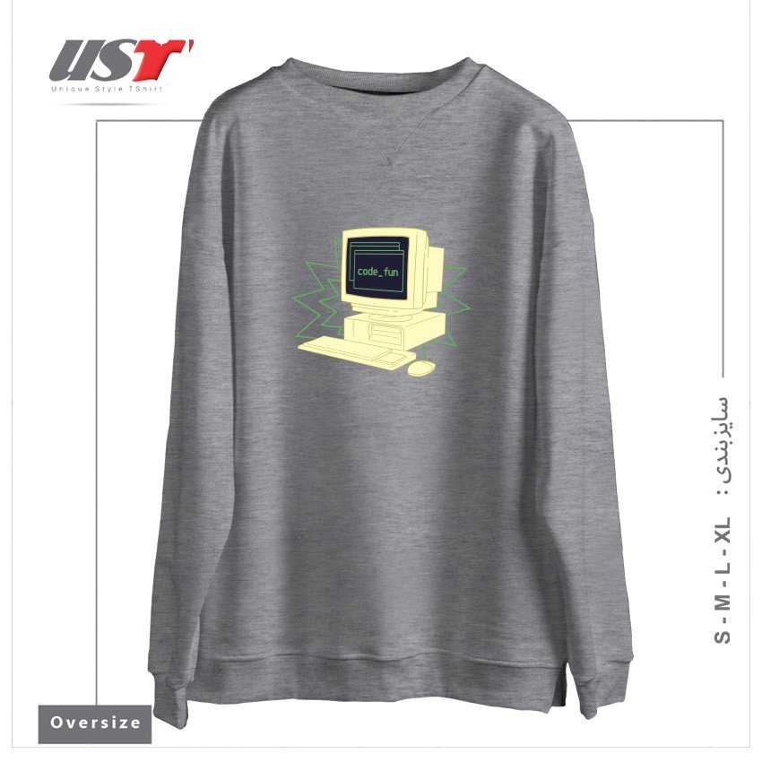 سوییشرت اورسایز طرح COMPUTER CODING241415