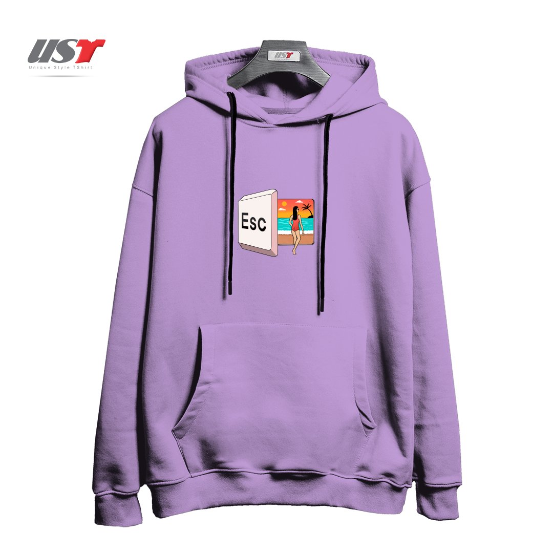 طرح ESCAPE TO THE BEACH هودی اورسایزرنگ یاسی