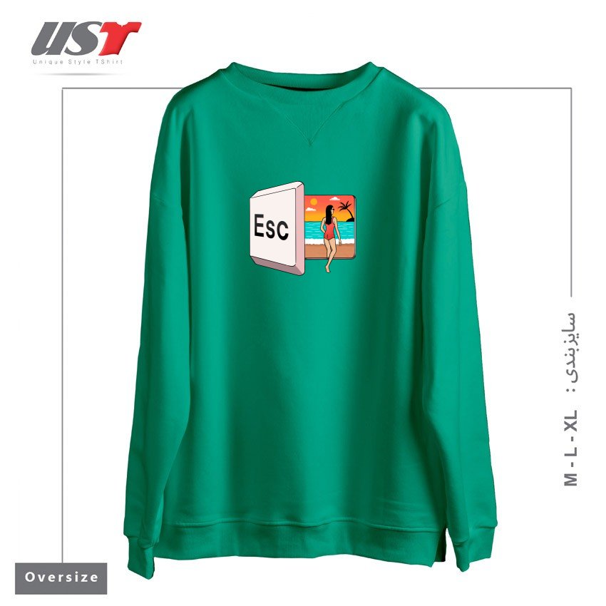 سوییشرت اورسایز طرح ESCAPE TO THE BEACH