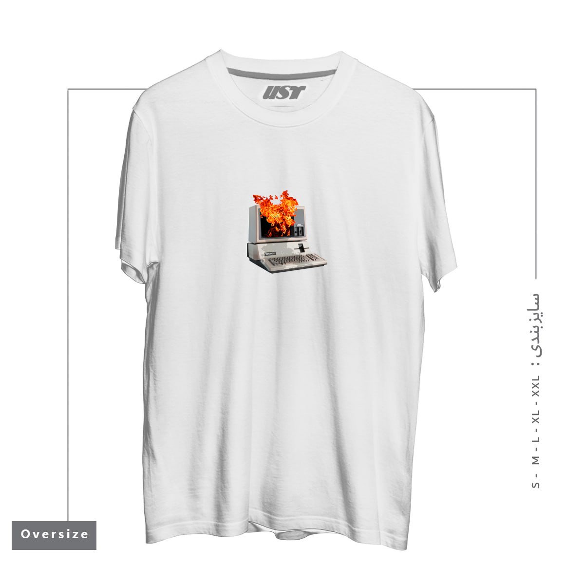 طرح ESCAPY تیشرت اورسایزرنگ سفید