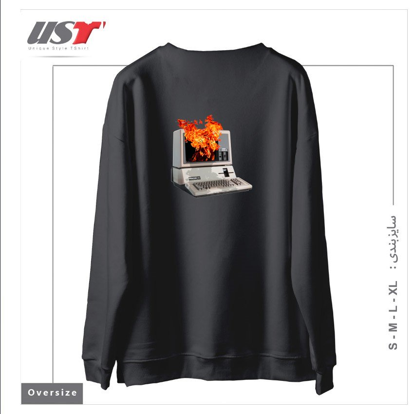 طرح ESCAPY سوییشرت اورسایزرنگ دودی