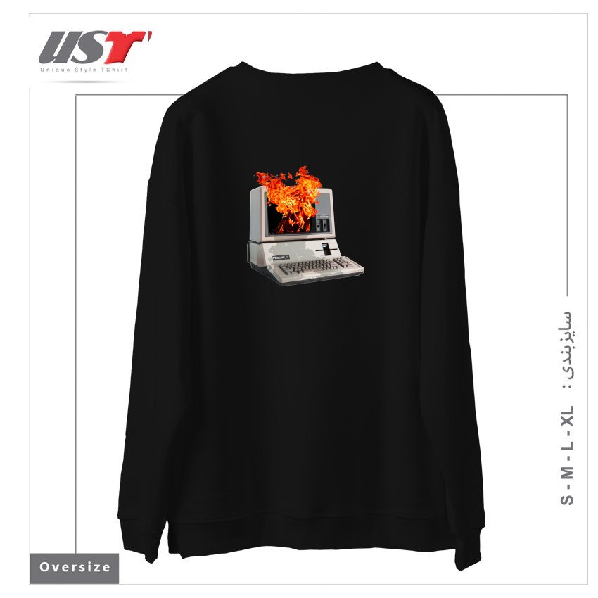 طرح ESCAPY سوییشرت اورسایزرنگ مشکی