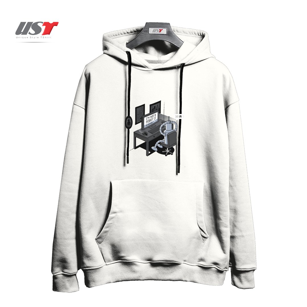 هودی اورسایز طرح I'M NOT A ROBOT2151651465