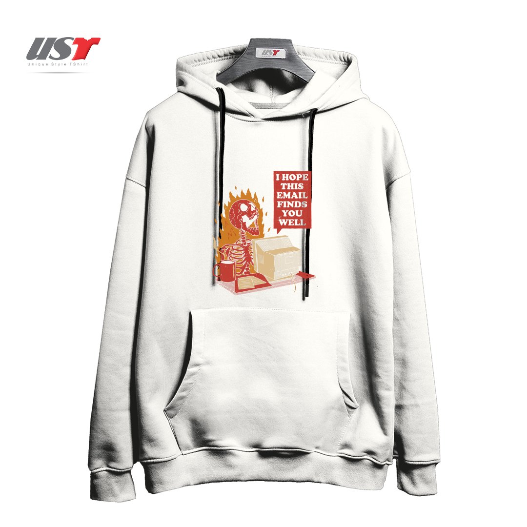 طرح YOU GOT MAIL هودی اورسایزرنگ سفید