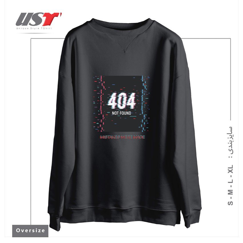 سوییشرت اورسایز طرح MISTAKES WERE MADE - MINIMAL - PSYCHEDELIC - GLITCH