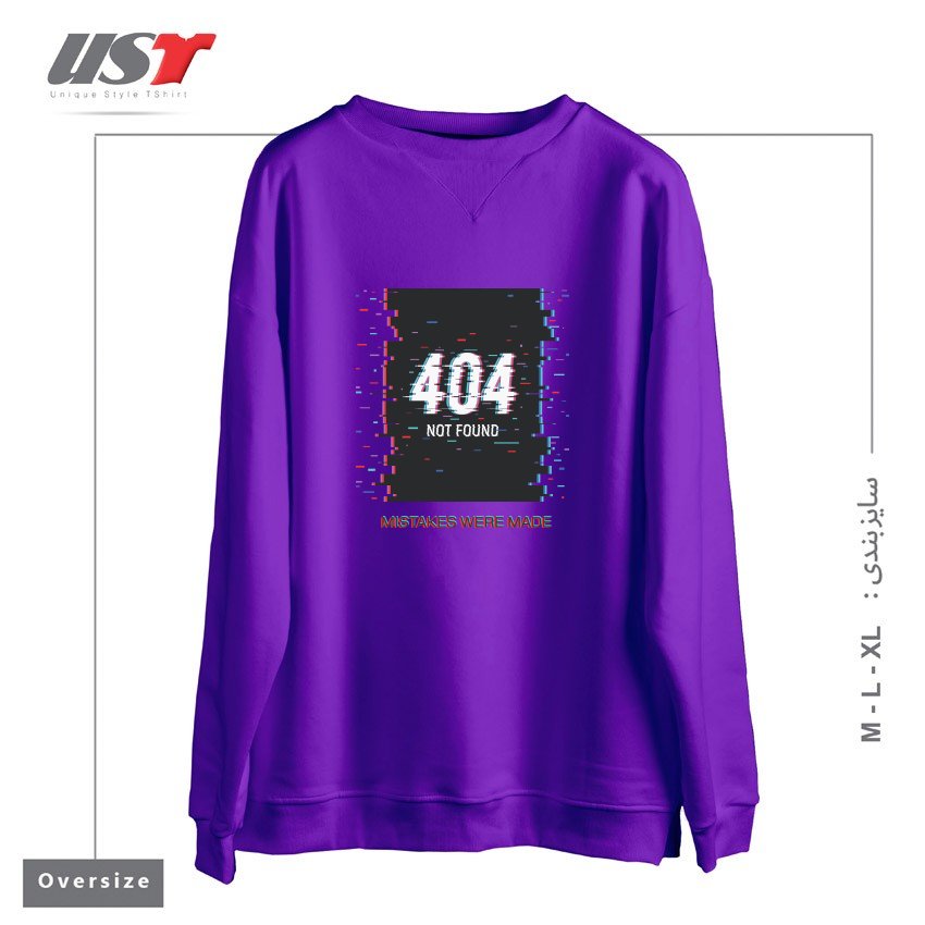 طرح MISTAKES WERE MADE - MINIMAL - PSYCHEDELIC - GLITCH سوییشرت اورسایزرنگ بنفش