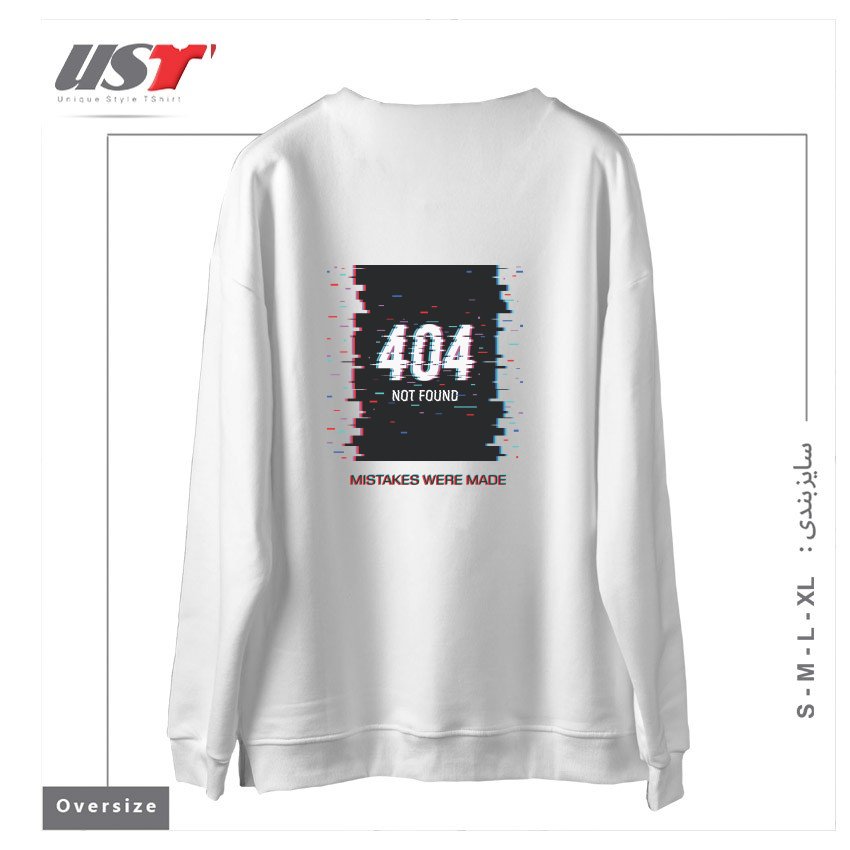 طرح MISTAKES WERE MADE - MINIMAL - PSYCHEDELIC - GLITCH سوییشرت اورسایزرنگ سفید