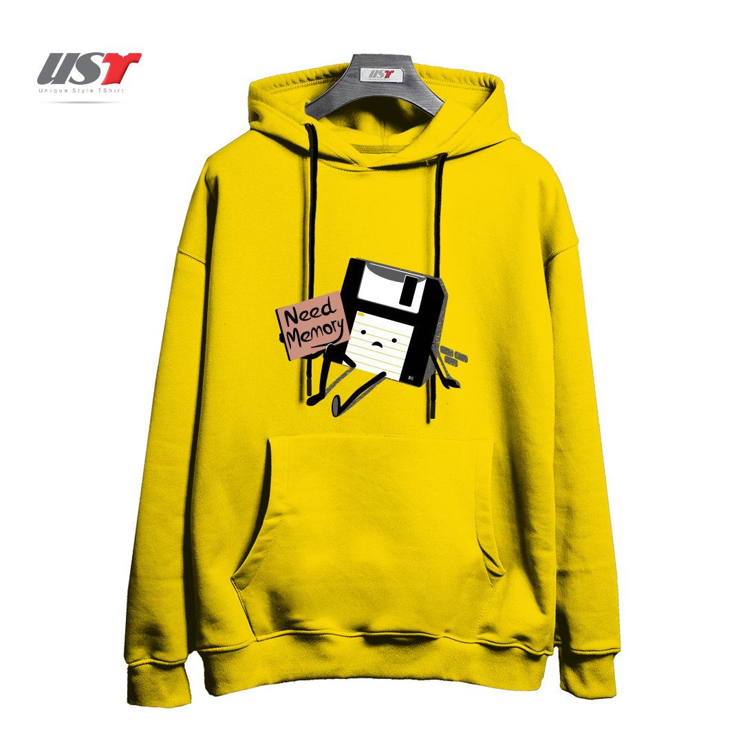 طرح NEED MEMORY هودی اورسایزرنگ زرد