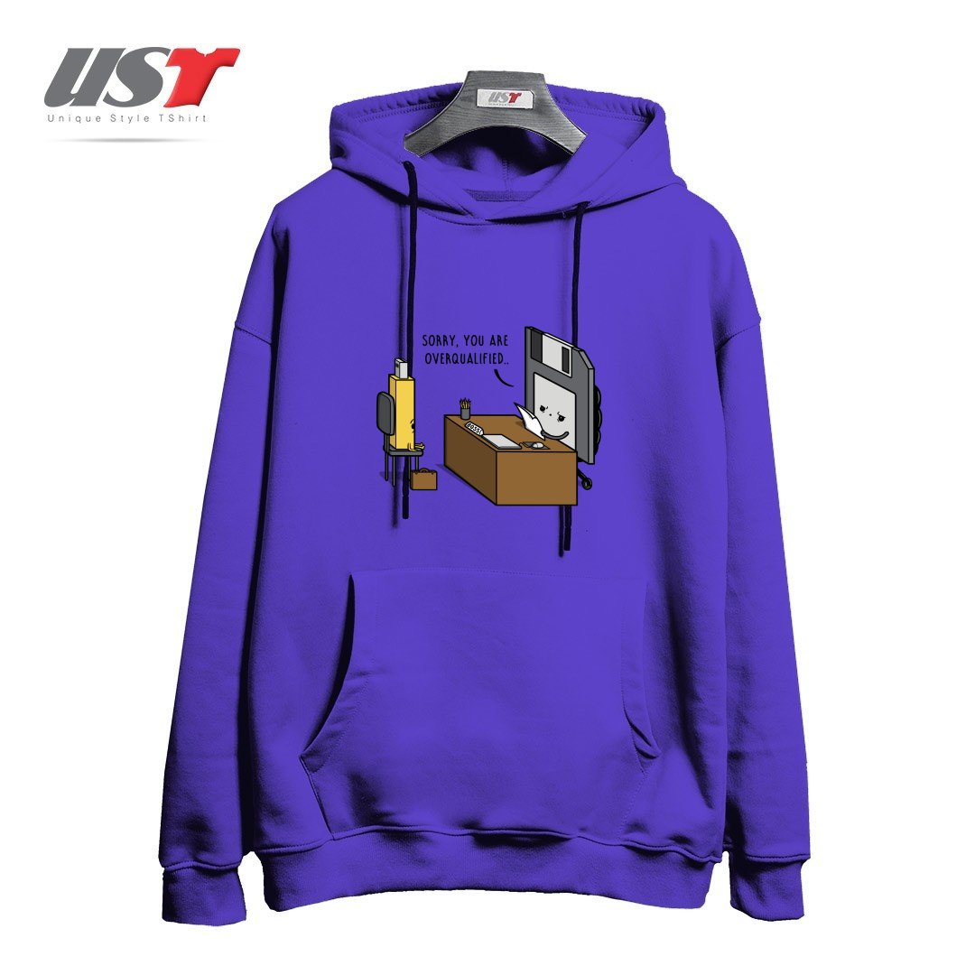 طرح OVERQUALIFIED! هودی اورسایزرنگ بنفش