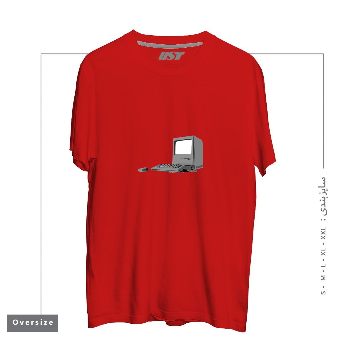 طرح WHERE IT ALL BEGAN تیشرت اورسایزرنگ قرمز