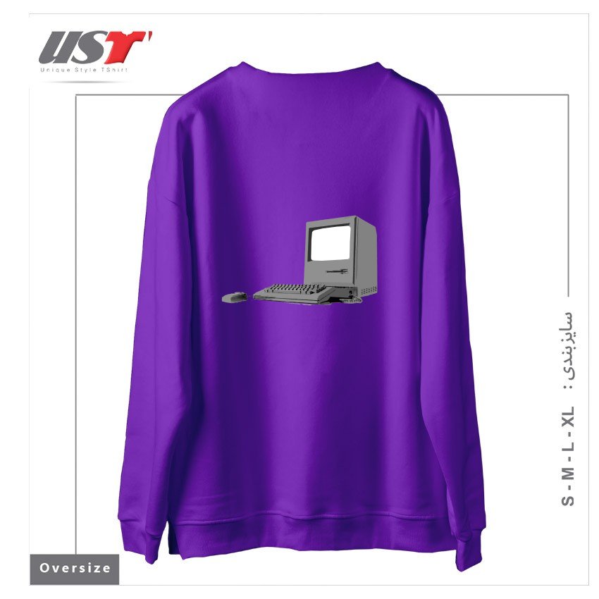 طرح WHERE IT ALL BEGAN سوییشرت اورسایزرنگ بنفش