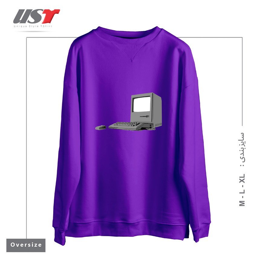 طرح WHERE IT ALL BEGAN سوییشرت اورسایزرنگ بنفش