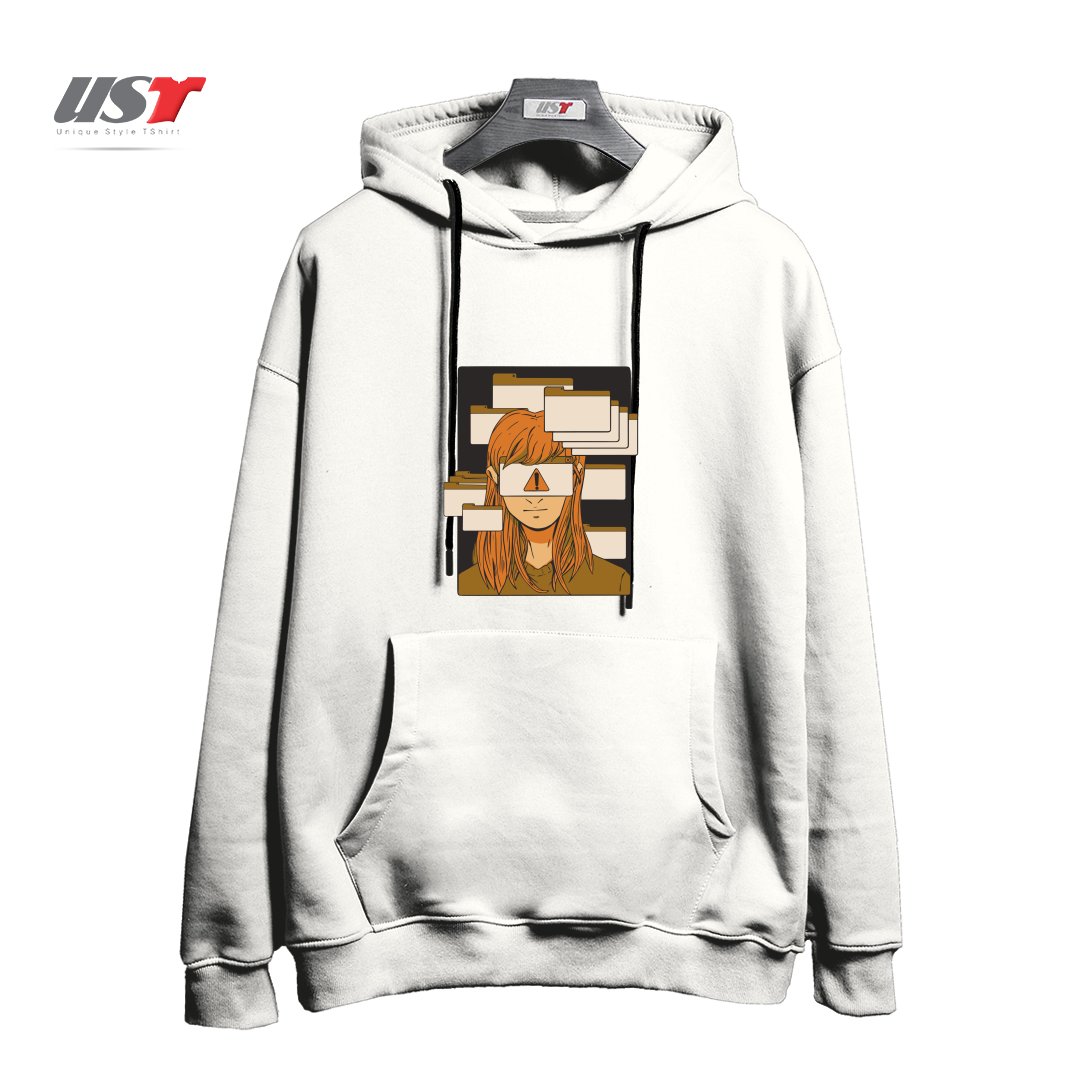 طرح WOMAN WITH COMPUTER TABS  ADHD هودی اورسایزرنگ سفید