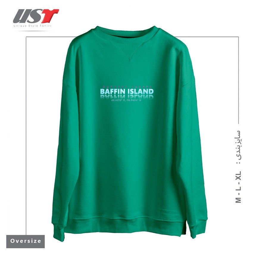 طرح BAFFIN ISLAND سوییشرت اورسایزرنگ سبز سدری