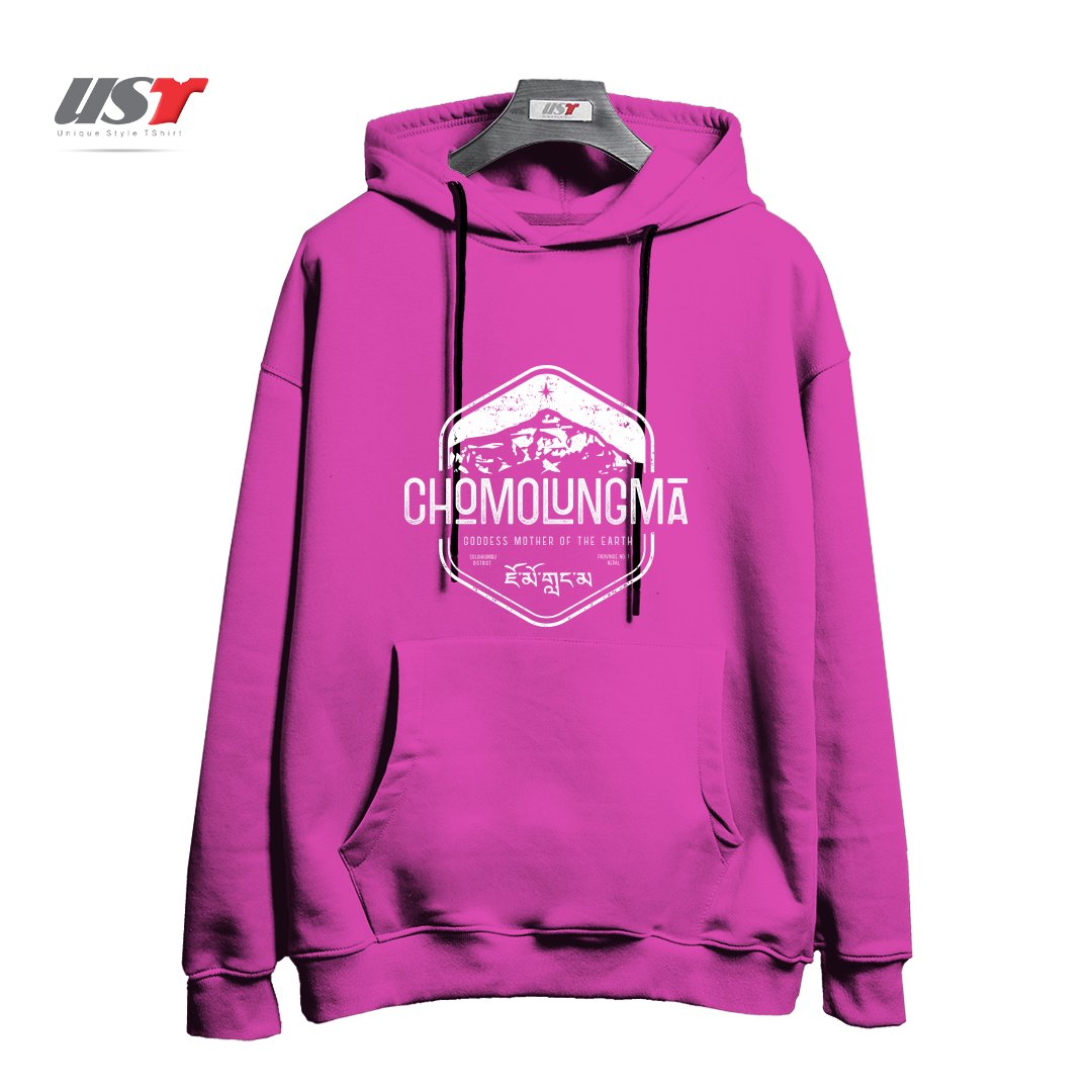هودی اورسایز طرح CHOMOLUNGMA GODDESS MOTHER OF THE EARTH WHITE
