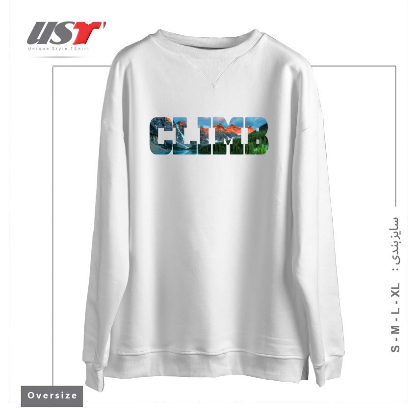 سوییشرت اورسایز طرح CLIMB - LAKE LOUISE