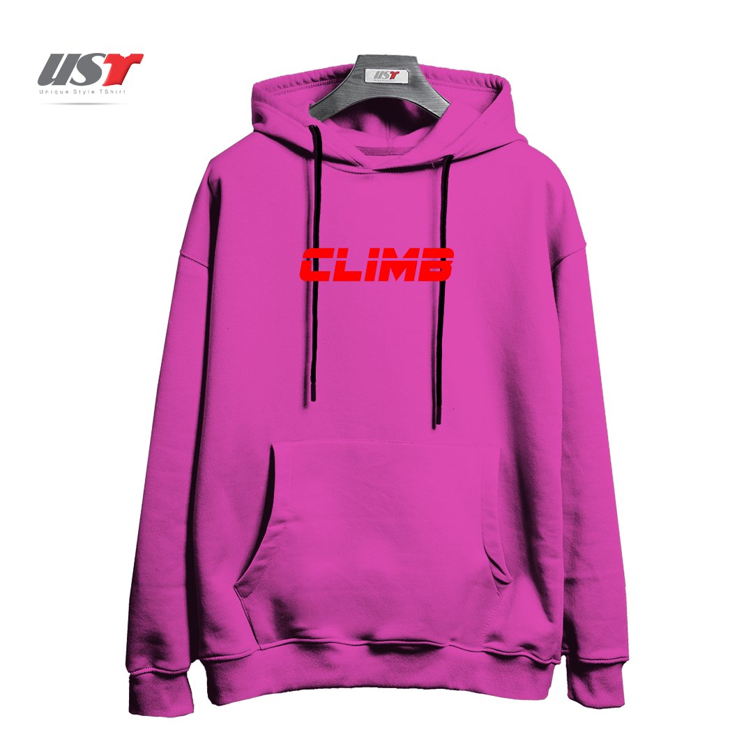 طرح CLIMB01 هودی اورسایزرنگ صورتی