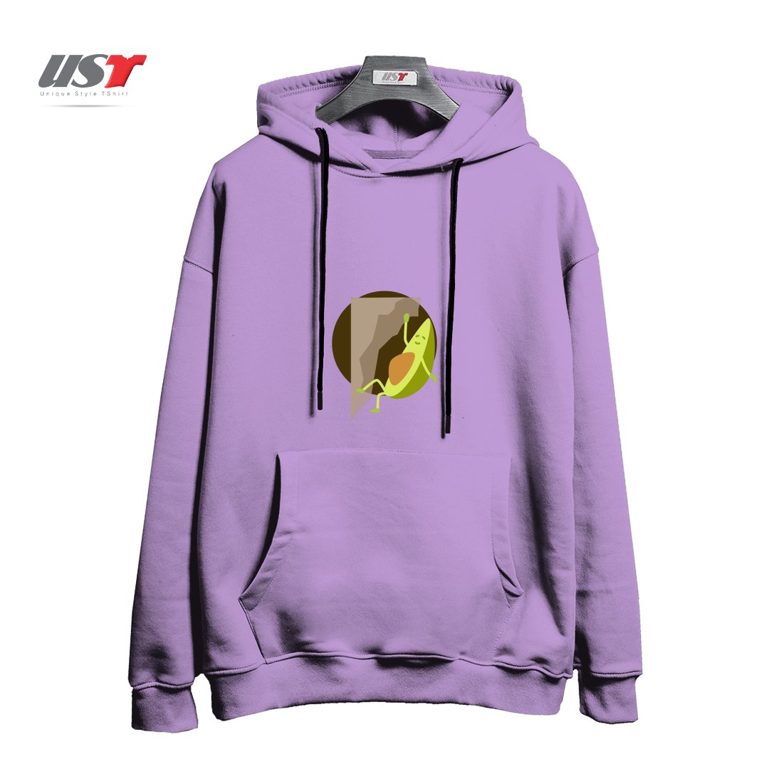 طرح CLIMBING AVOCADO هودی اورسایزرنگ یاسی