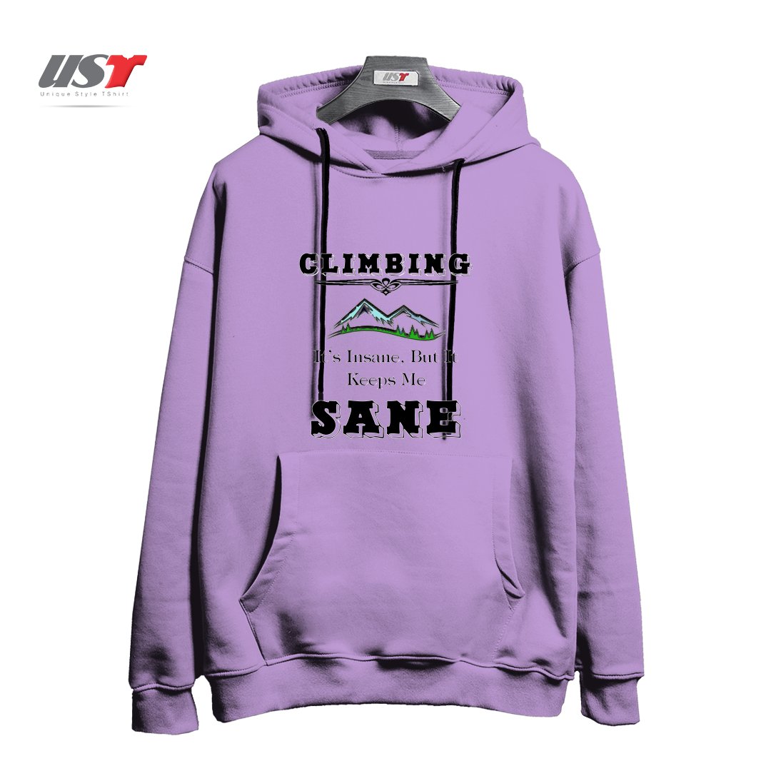 طرح CLIMBING KEEPS ME SANE هودی اورسایزرنگ یاسی