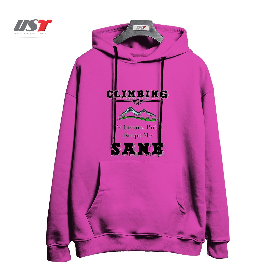 هودی اورسایز طرح CLIMBING KEEPS ME SANE