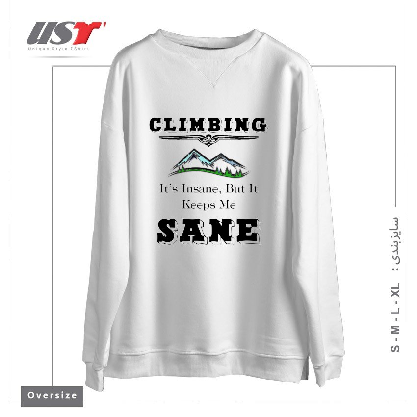 سوییشرت اورسایز طرح CLIMBING KEEPS ME SANE