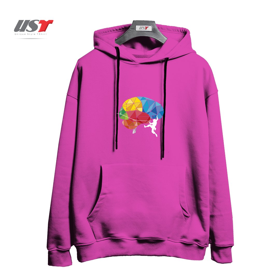 هودی اورسایز طرح CLIMBING ON THE BRAIN