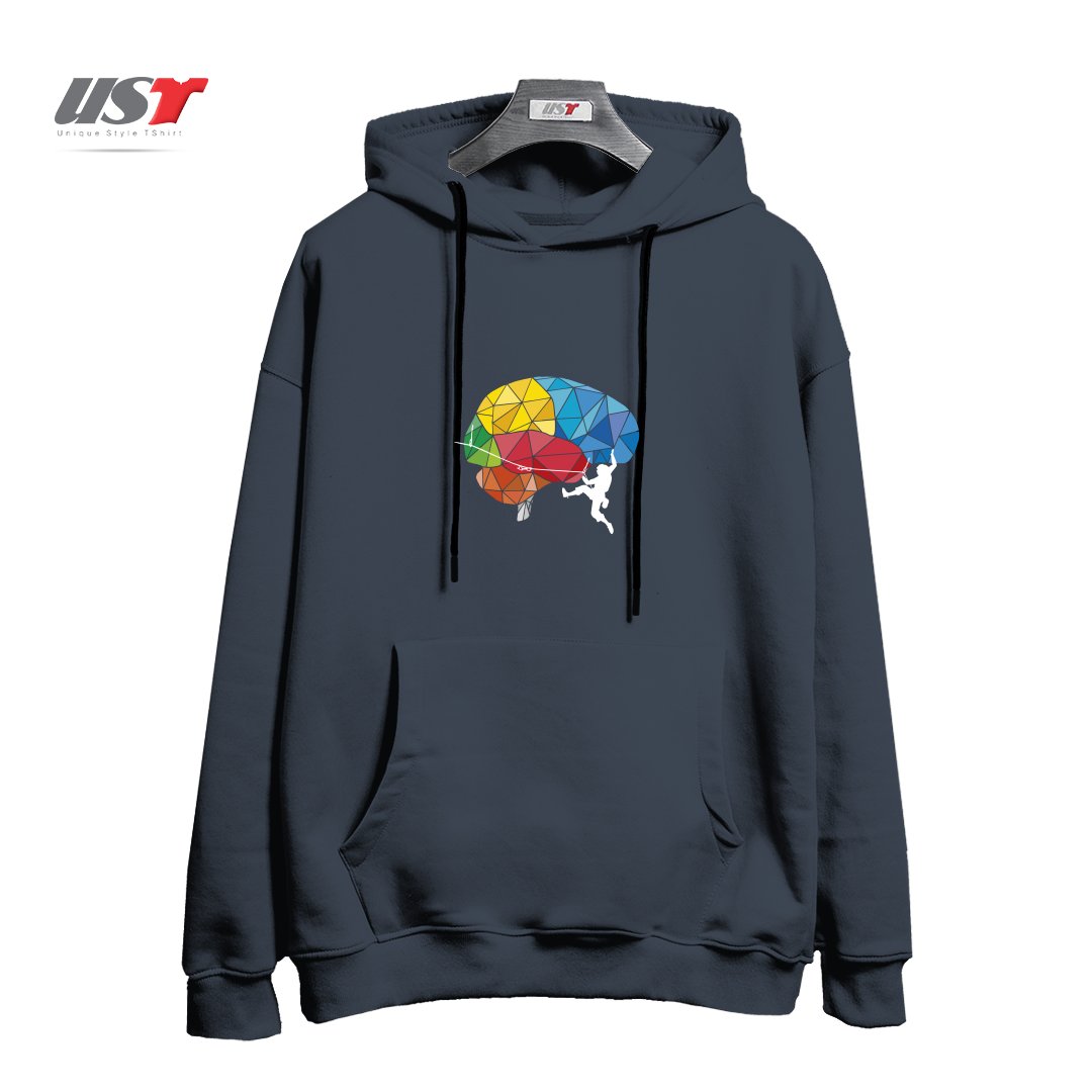 طرح CLIMBING ON THE BRAIN هودی اورسایزرنگ دودی