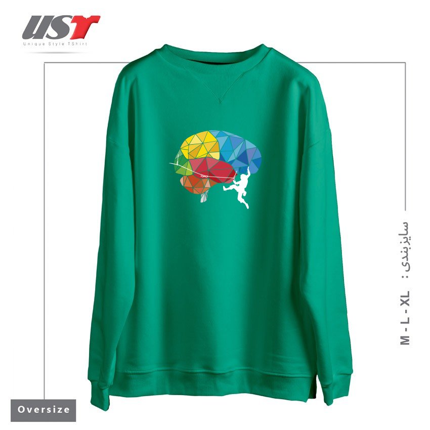 سوییشرت اورسایز طرح CLIMBING ON THE BRAIN