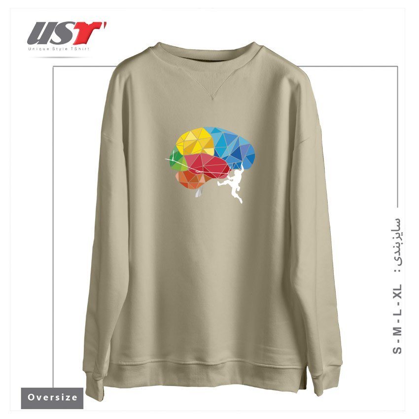 سوییشرت اورسایز طرح CLIMBING ON THE BRAIN