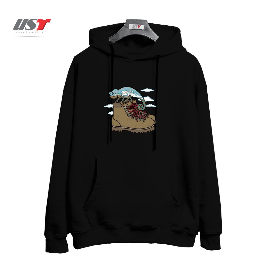 طرح CLIMBING هودی اورسایزرنگ مشکی