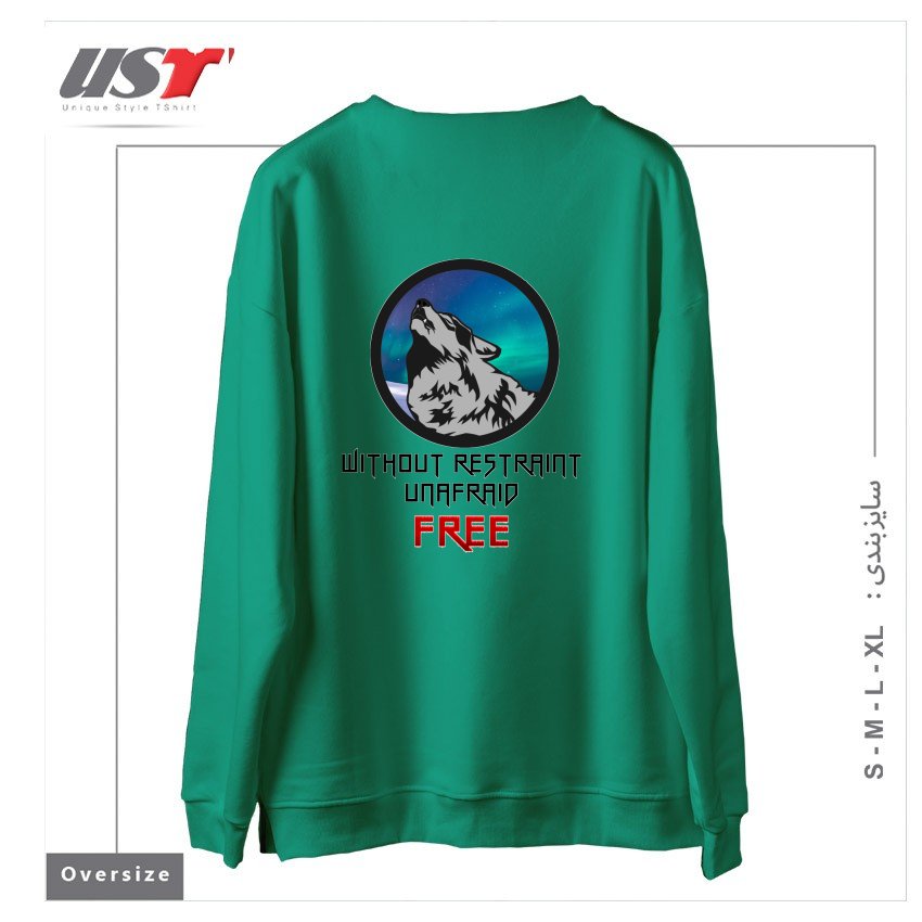 طرح FREE سوییشرت اورسایزرنگ سبز سدری