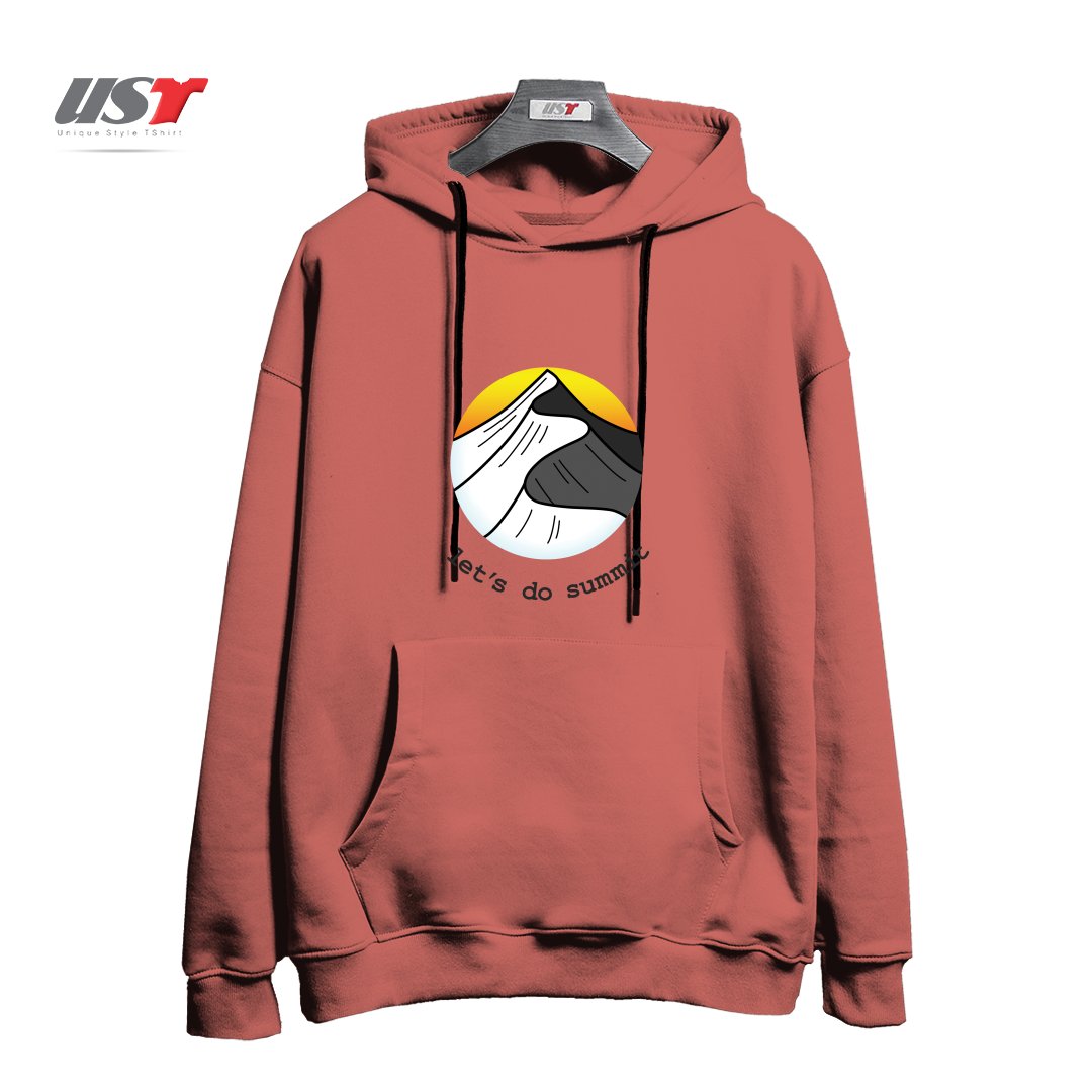 طرح LET'S DO SUMMIT (ON LIGHT) هودی اورسایزرنگ آجری