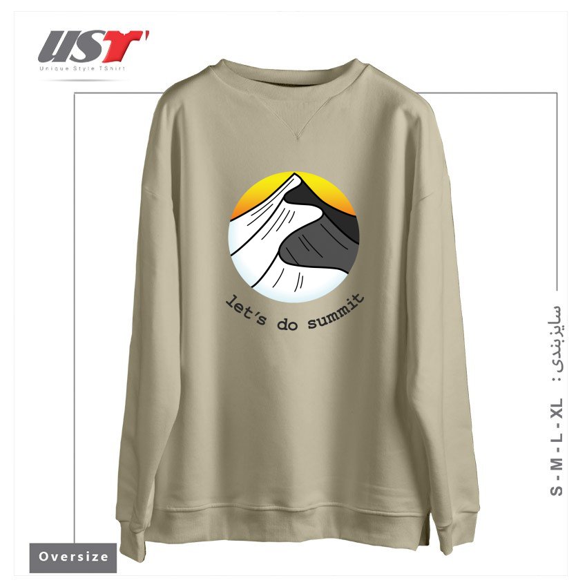 طرح LET'S DO SUMMIT (ON LIGHT) سوییشرت اورسایزرنگ نخودی