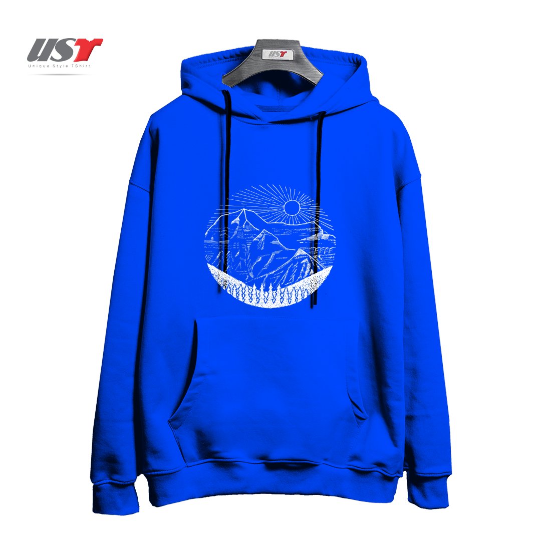 طرح MOUNT ROBSON24561 هودی اورسایزرنگ آبی شالی