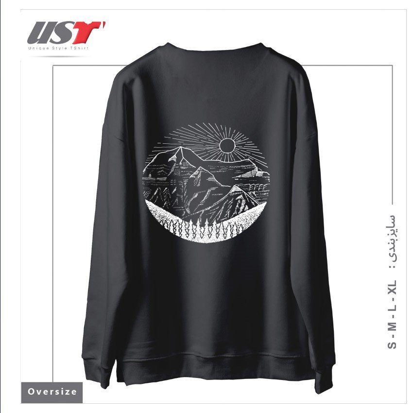 طرح MOUNT ROBSON24561 سوییشرت اورسایزرنگ دودی