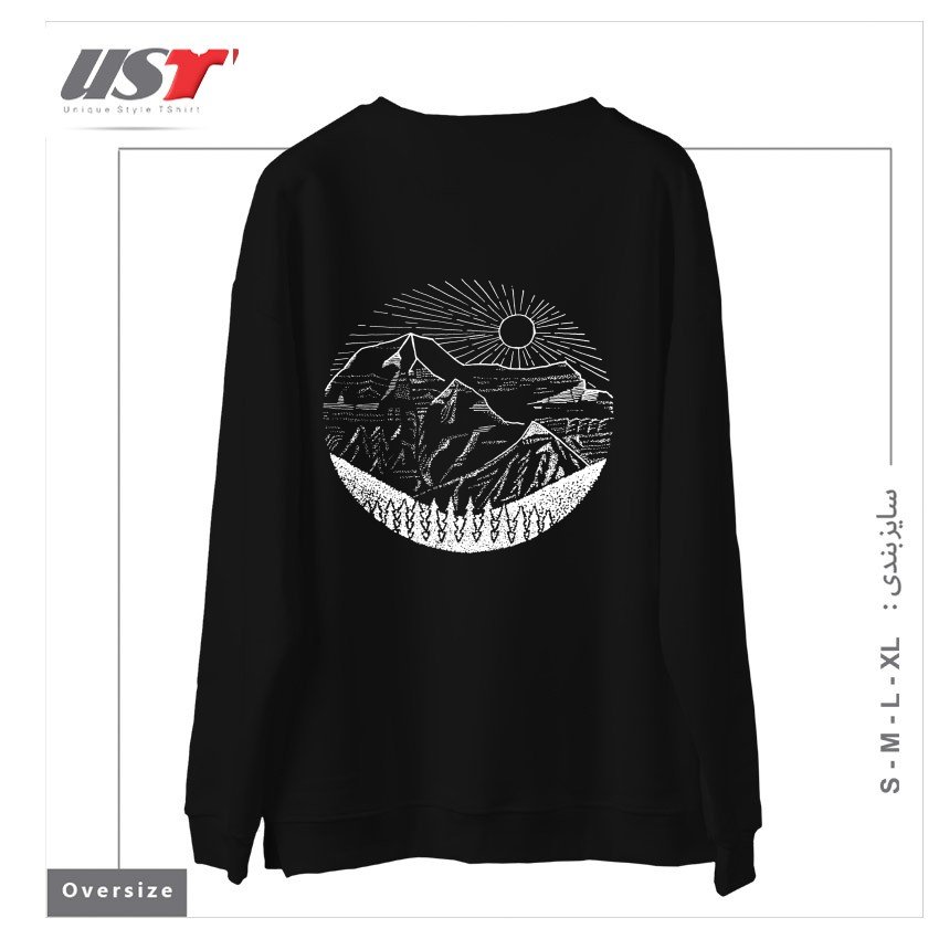 طرح MOUNT ROBSON24561 سوییشرت اورسایزرنگ مشکی