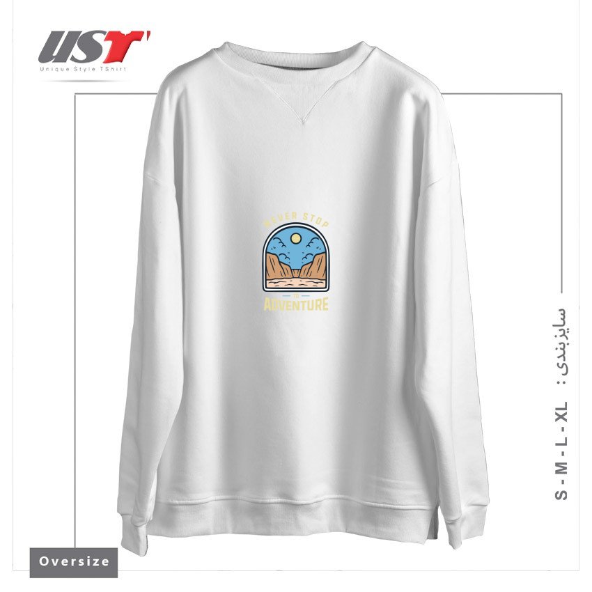 سوییشرت اورسایز طرح MOUNTAIN ADVENTURE VIEW ILLUSTRATION