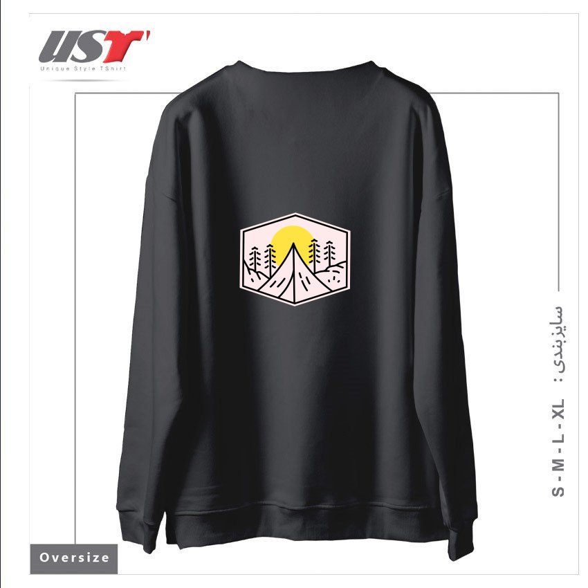 طرح MOUNTAIN PEAK سوییشرت اورسایزرنگ دودی