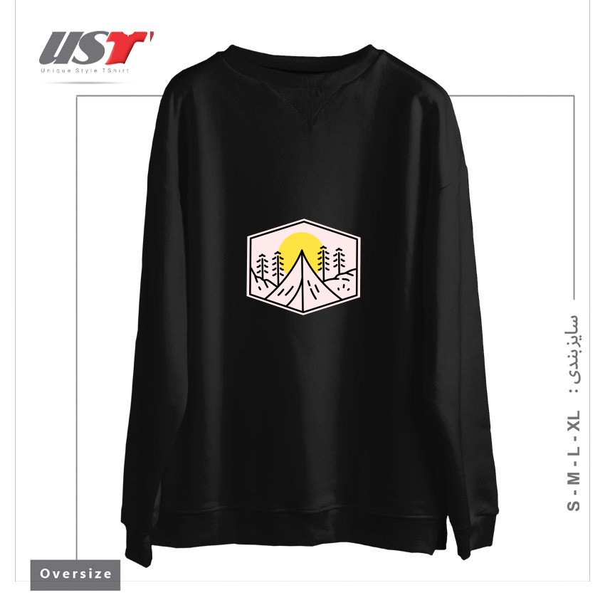 طرح MOUNTAIN PEAK سوییشرت اورسایزرنگ مشکی