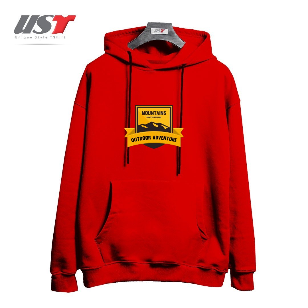 هودی اورسایز طرح MOUNTAINS DARE TO EXPLORE T-SHIRT