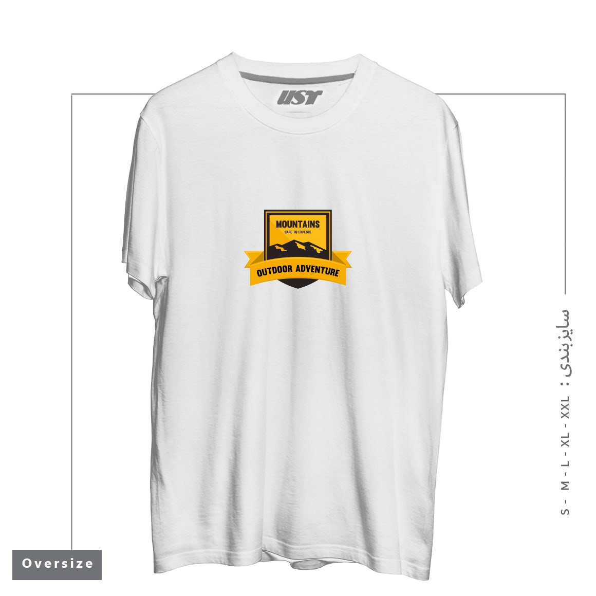 طرح MOUNTAINS DARE TO EXPLORE T-SHIRT تیشرت اورسایزرنگ سفید