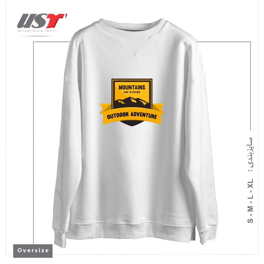 سوییشرت اورسایز طرح MOUNTAINS DARE TO EXPLORE T-SHIRT