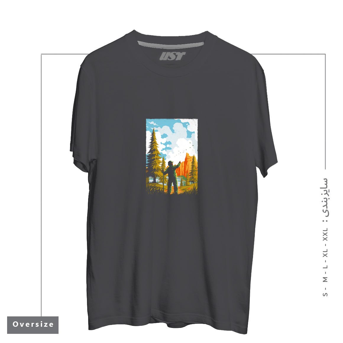 طرح NATIONAL PARK TRADITIONAL DESIGN1165415 تیشرت اورسایزرنگ دودی