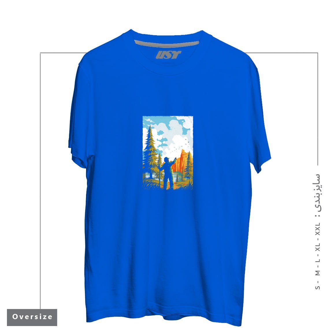 طرح NATIONAL PARK TRADITIONAL DESIGN1165415 تیشرت اورسایزرنگ آبی شالی