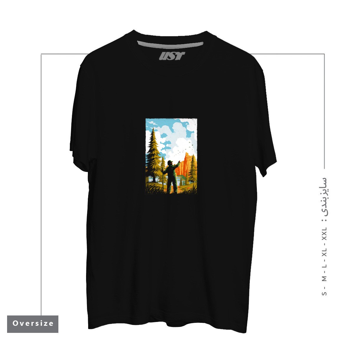 طرح NATIONAL PARK TRADITIONAL DESIGN1165415 تیشرت اورسایزرنگ مشکی