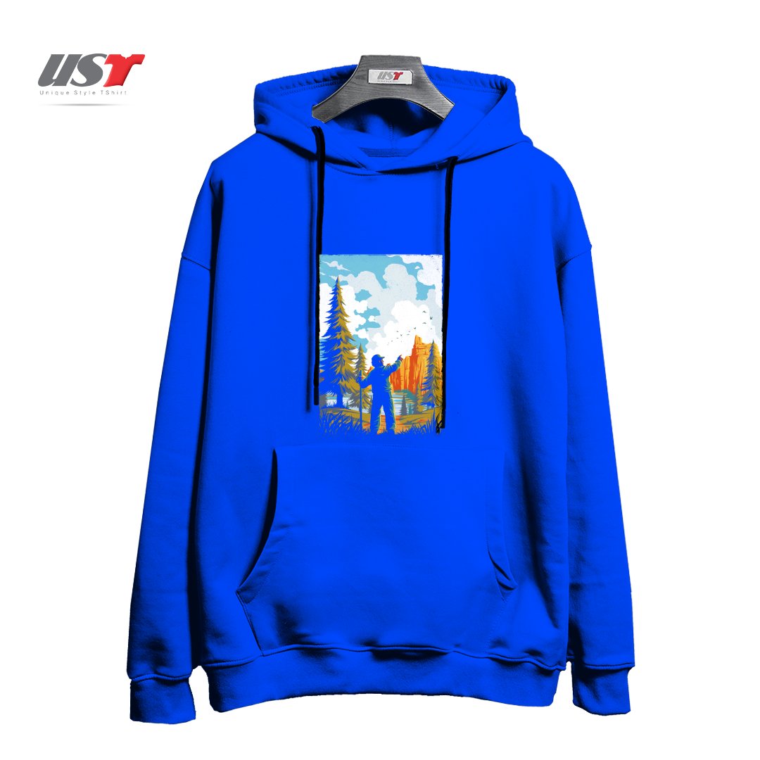 طرح NATIONAL PARK TRADITIONAL DESIGN1165415 هودی اورسایزرنگ آبی شالی